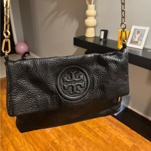Tory Burch Black Pebbled Leather Crossbody
